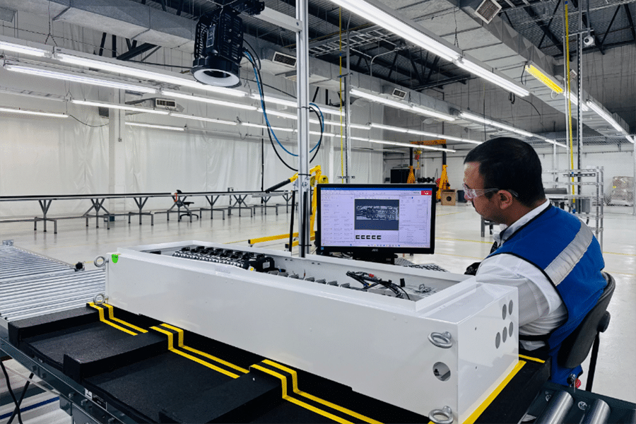 Vision Inspection System Advanced vision solution used to inspect industrial control panels and electronics box builds at Federal Electronics